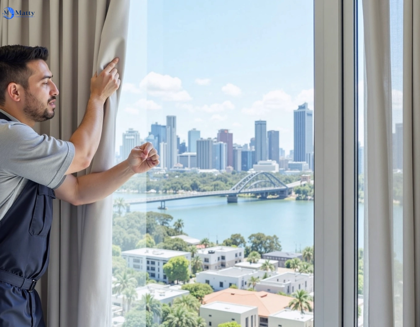 Professional curtain steam cleaning service logan-reserve QLD by Matty Curtain Cleaning